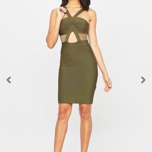 Olive body con dress.